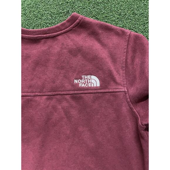 The North Face Pullover Jacket Crewneck Fleece Lined Sweatshirt Burgundy Size M - Picture 5 of 5